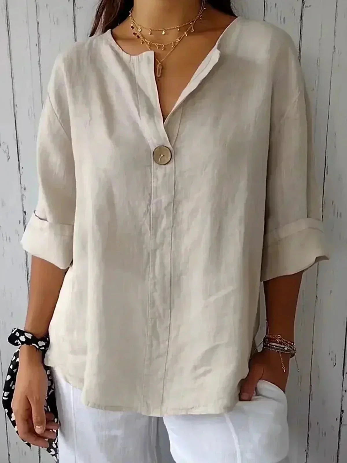 Relaxed V-Neck Top