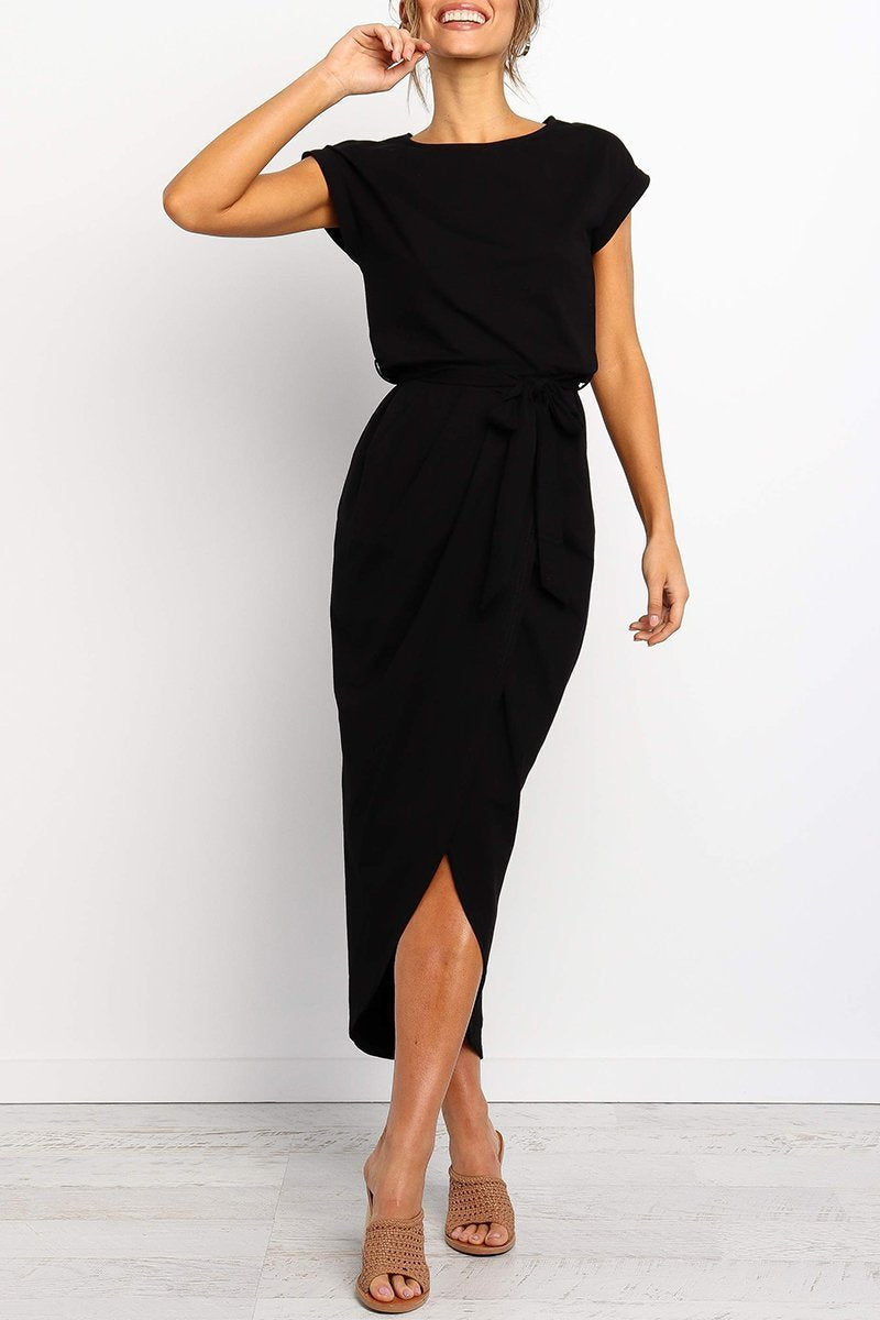Maelis | Casual Tie-Waist Midi Dress