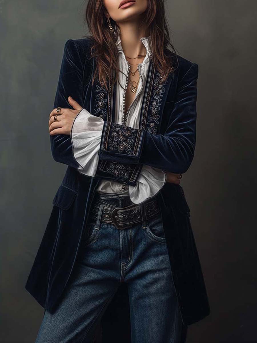 Vintage Velvet Embroidered Jacket