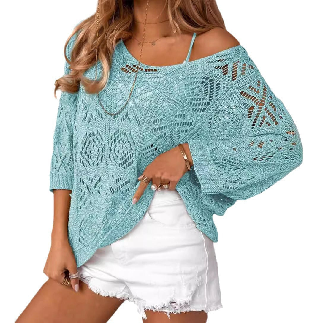 Gabrielle – Crochet Knit Pullover