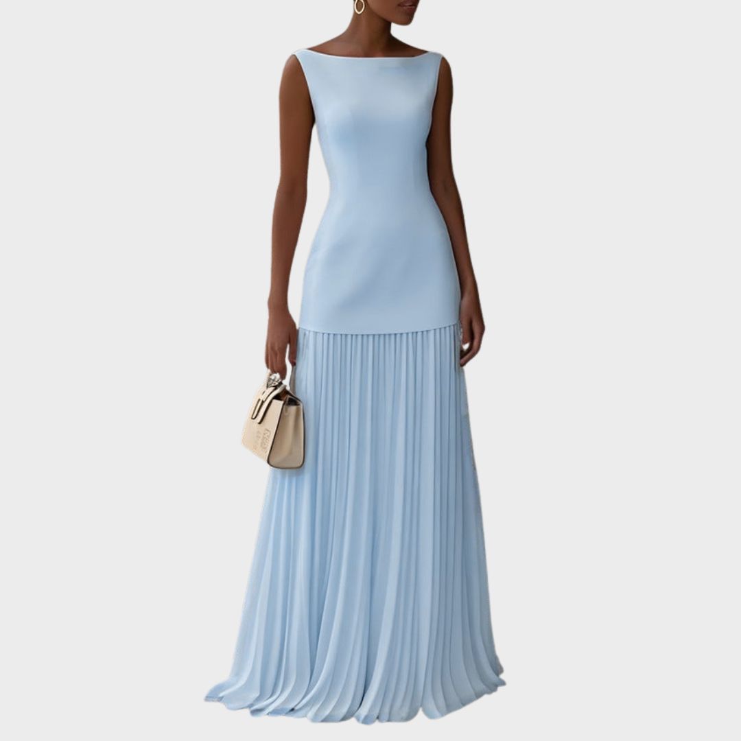 Rowina | Sleeveless Pleated Maxi Dress
