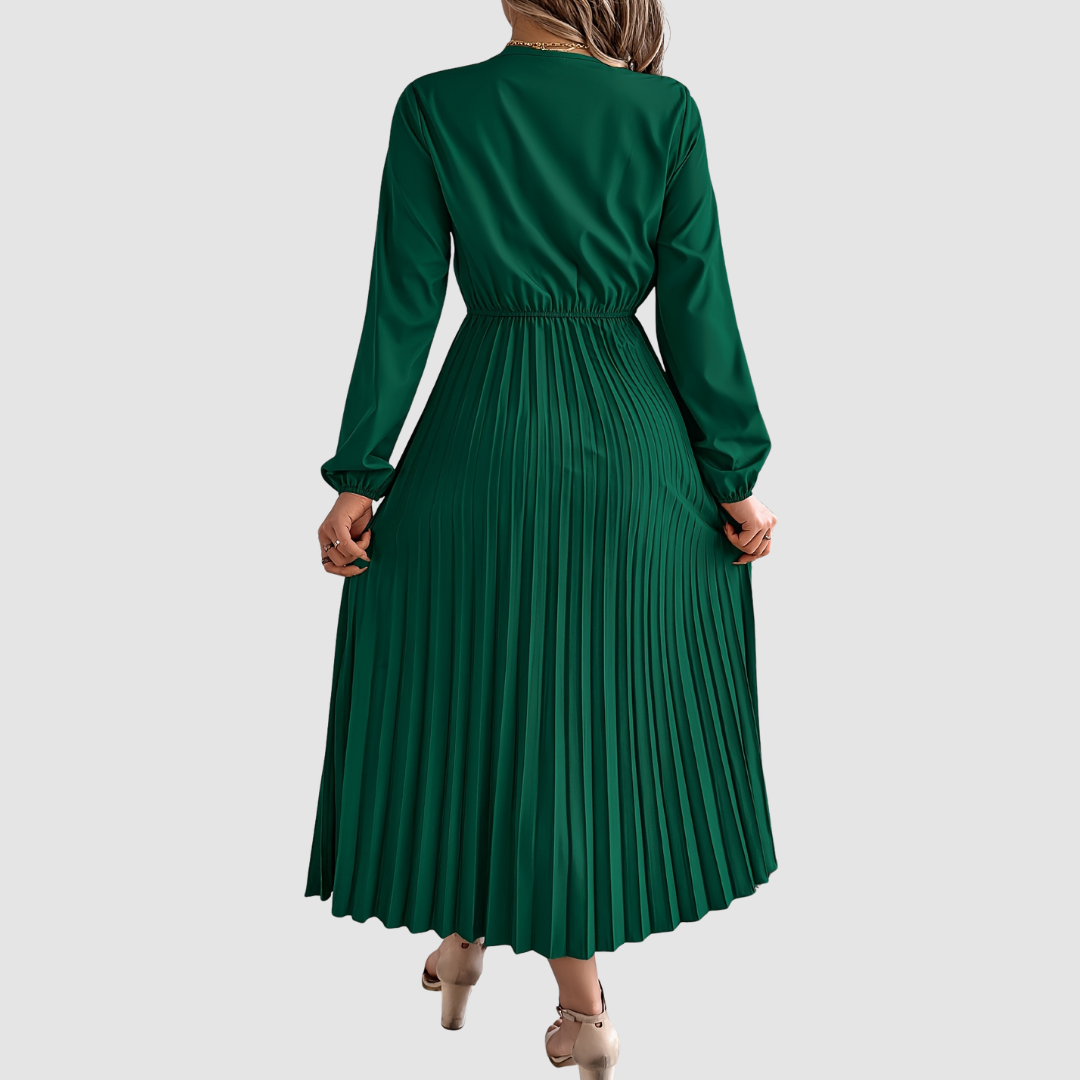 Rosalind Quinn | Lace V-Neck Pleated A-Line Dress