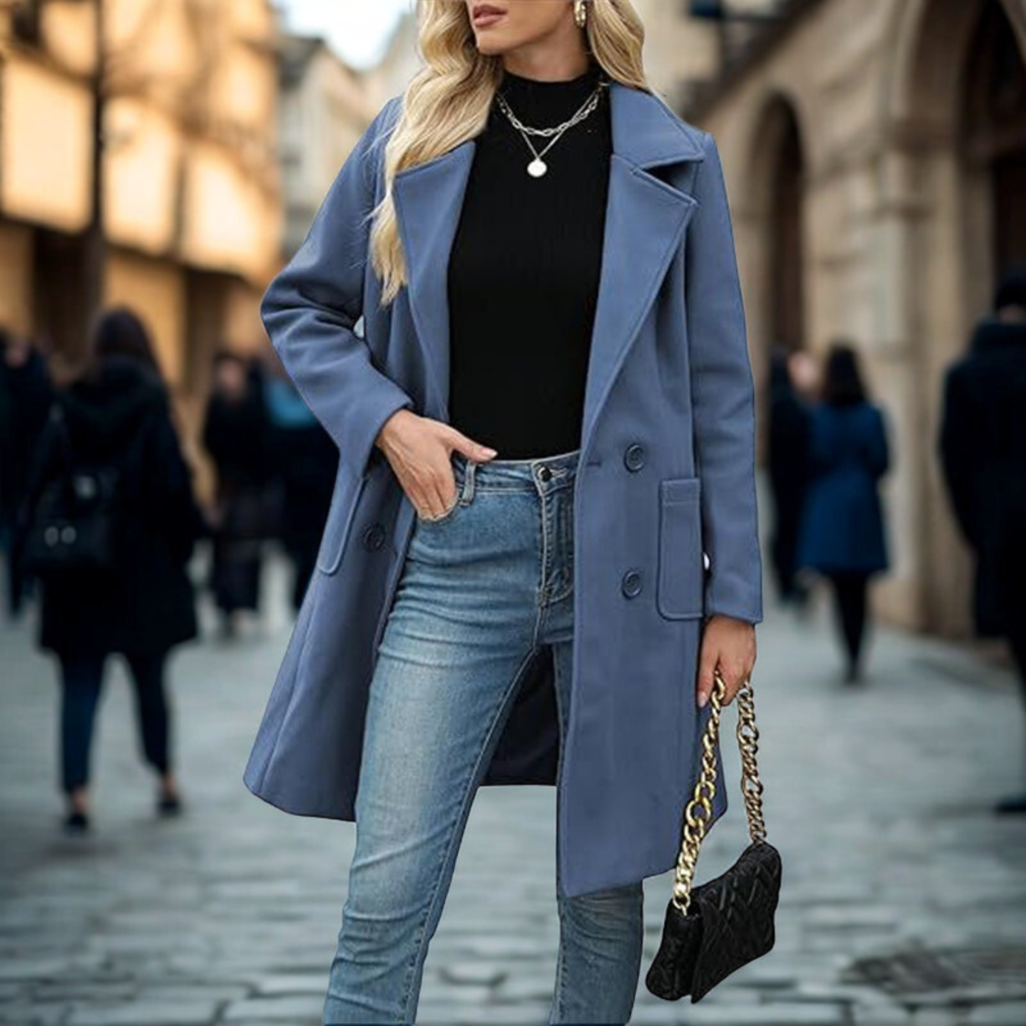 Casual Mid-Length Open Front Coat