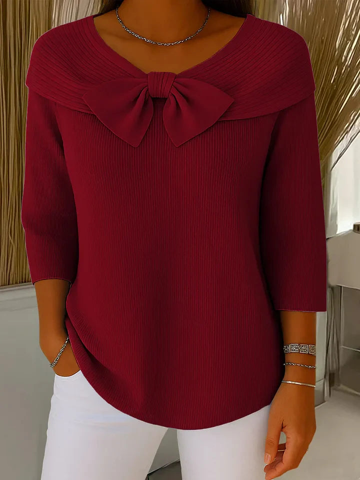 Mylie™ | Knitted Sweater with Bow Detail