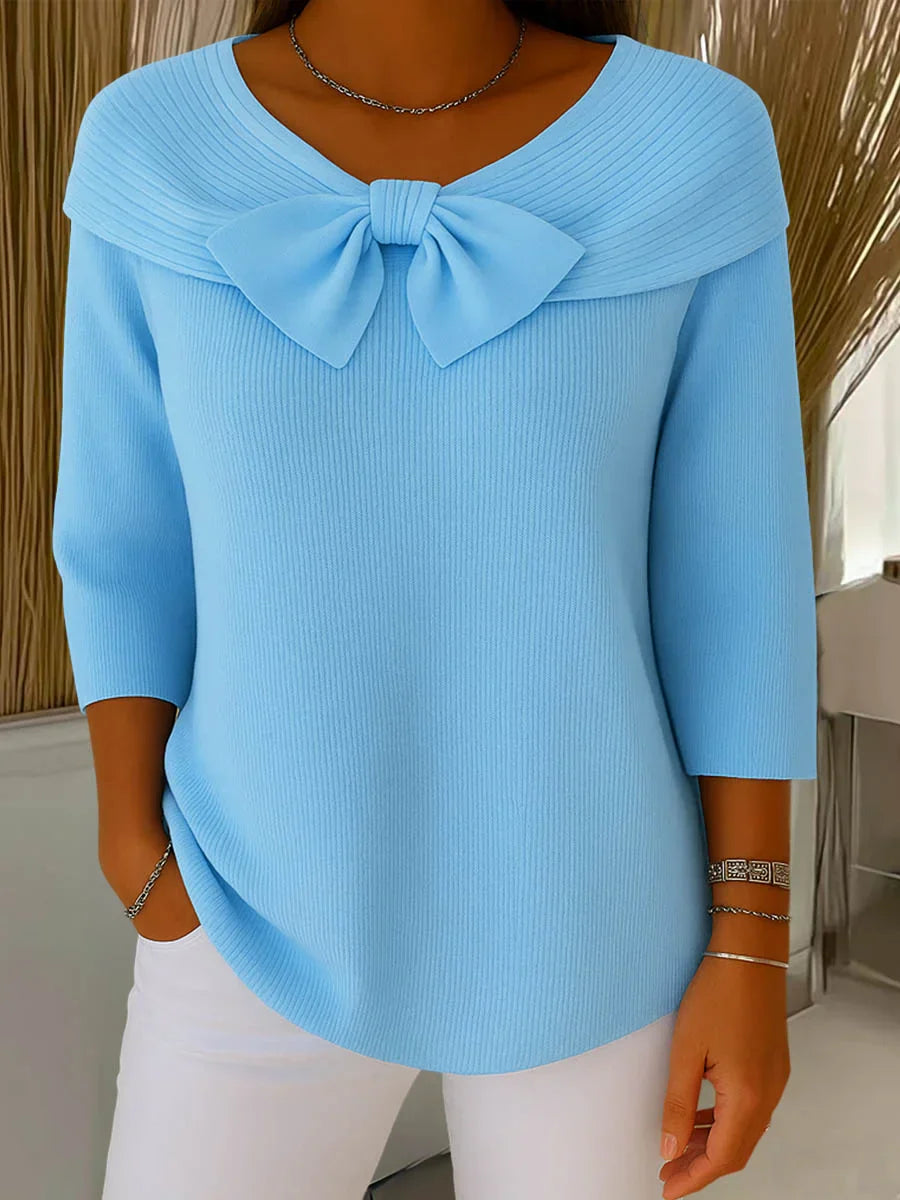 Mylie™ | Knitted Sweater with Bow Detail