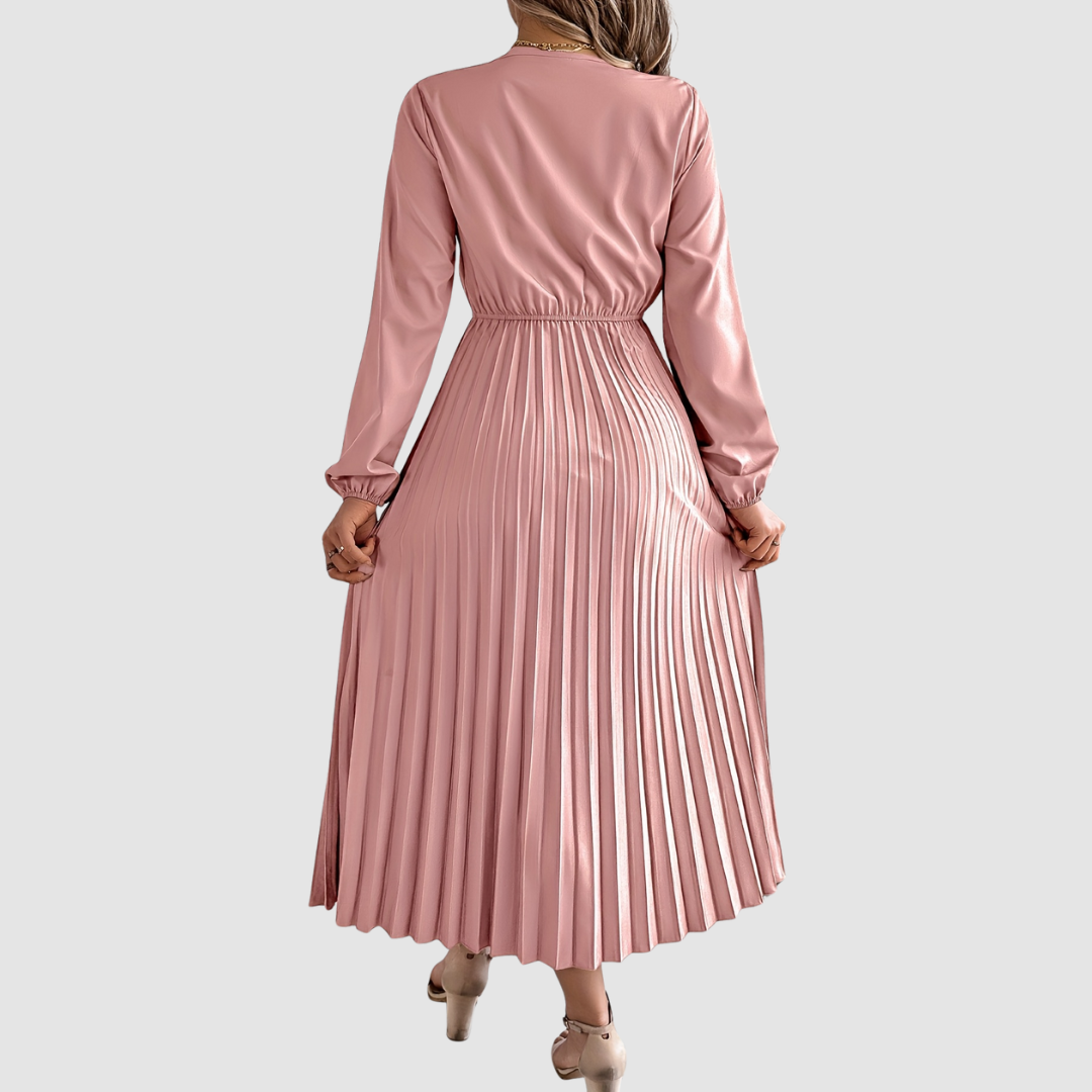 Rosalind Quinn | Lace V-Neck Pleated A-Line Dress