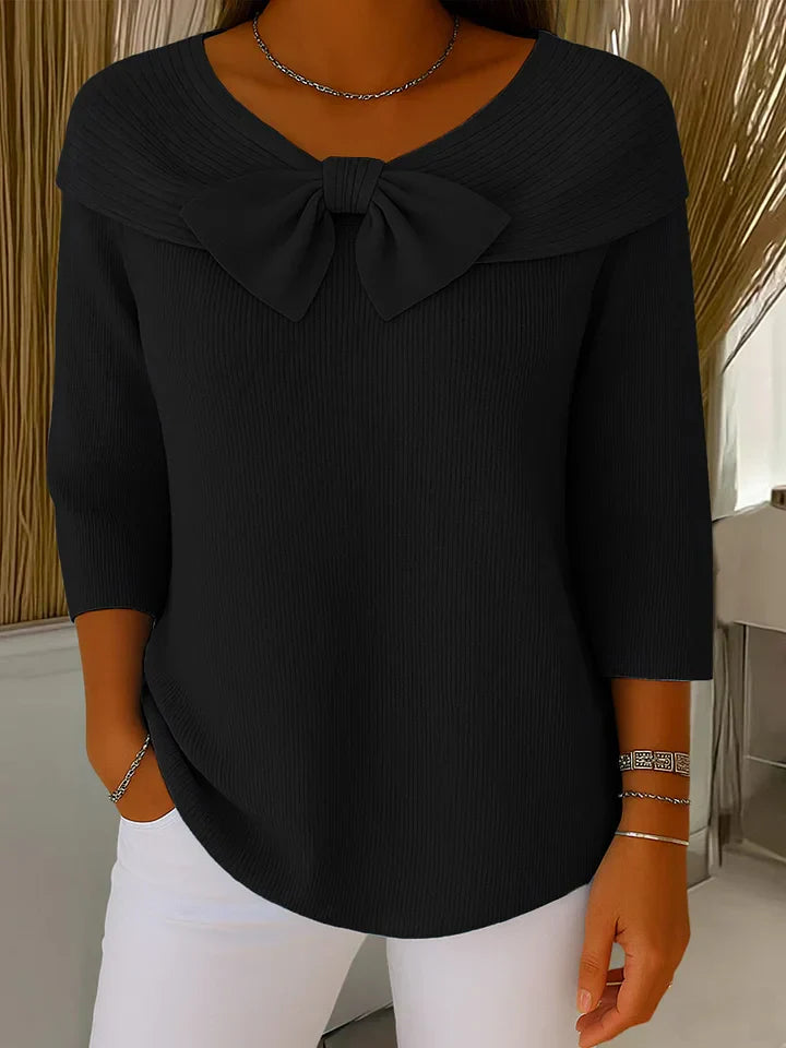 Mylie™ | Knitted Sweater with Bow Detail