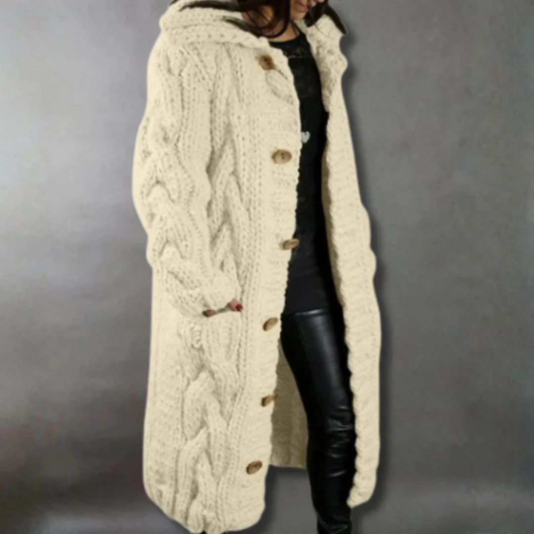 Elegant Cosy Coat With Tummy Coverage